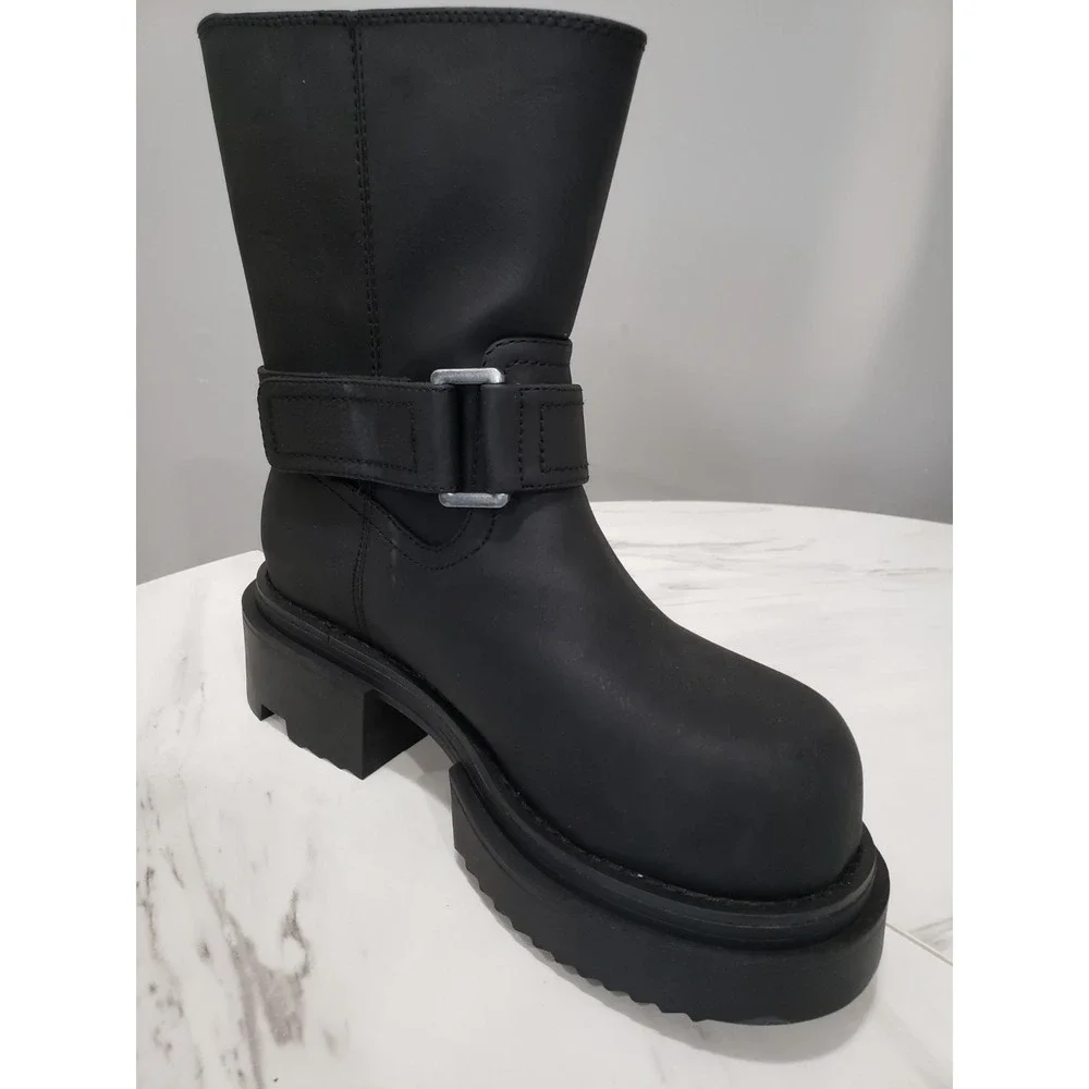 SIZE 9 Dolls Kill Darker Wavs Moto Goth Chunky Platform Bullet Ankle Rave Punk